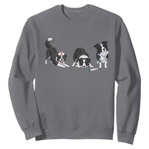 Funny Border Collie Nurse Vet Tech Sweatshirt Dog Lover Medical Worker Gift TS12 Charcoal Print Your Wear