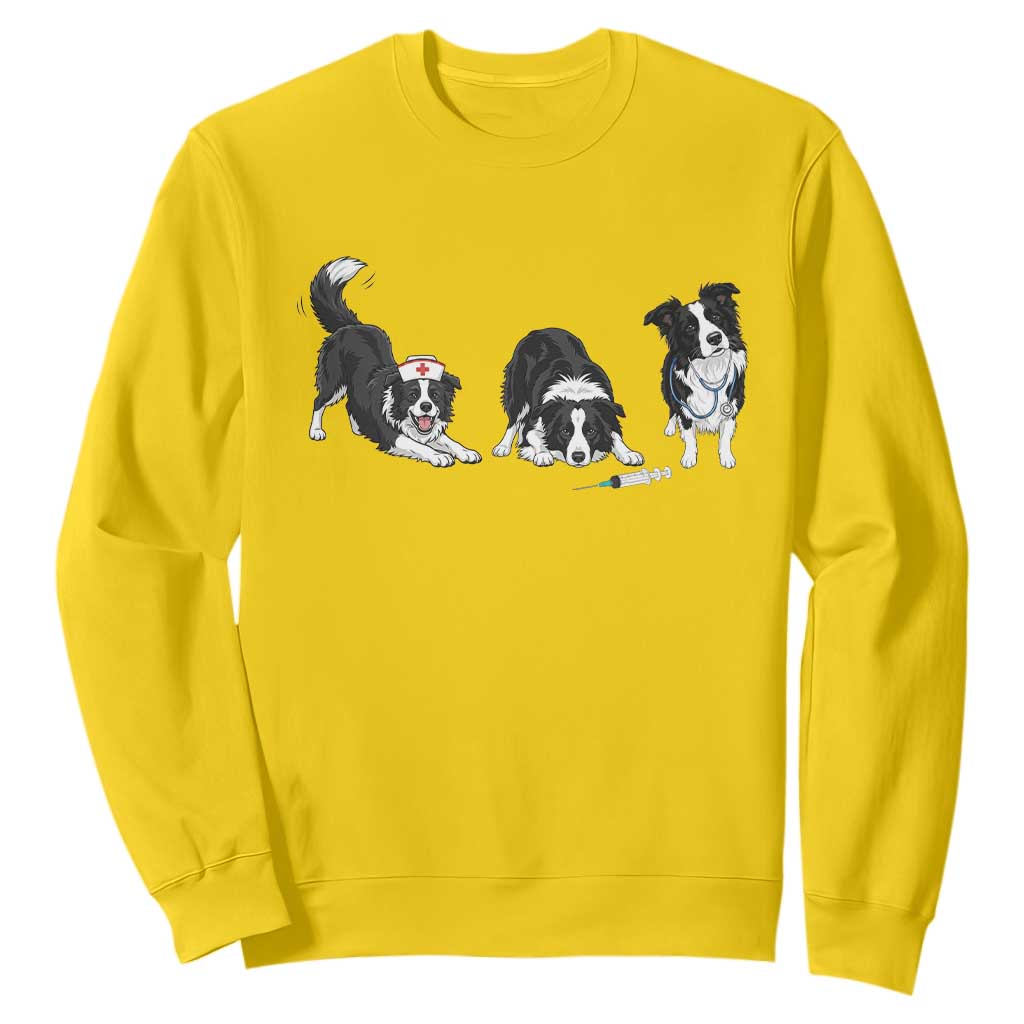 Funny Border Collie Nurse Vet Tech Sweatshirt Dog Lover Medical Worker Gift TS12 Daisy Print Your Wear