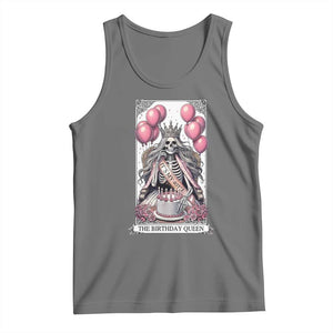 Funny 40th Birthday Queen Tarot Card Tank Top Gothic Skeleton Dark Humor Gift TS12 Black Heather Print Your Wear