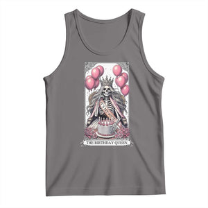 Funny 40th Birthday Queen Tarot Card Tank Top Gothic Skeleton Dark Humor Gift TS12 Deep Heather Print Your Wear