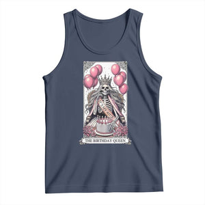 Funny 40th Birthday Queen Tarot Card Tank Top Gothic Skeleton Dark Humor Gift TS12 Navy Print Your Wear