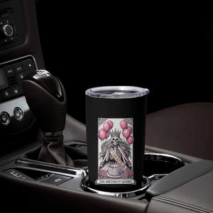 Funny 40th Birthday Queen Tarot Card Tumbler Cup Gothic Skeleton Dark Humor Gift