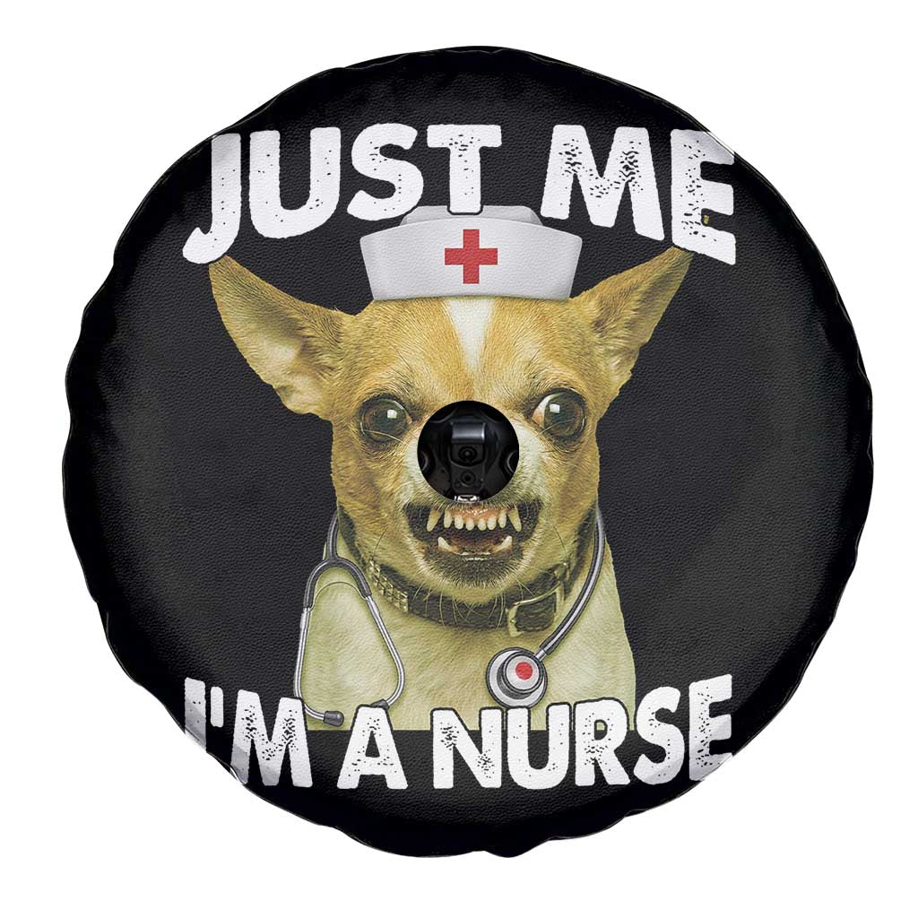 Angry Chihuahua Dog Meme Nurse Gift Spare Tire Cover Funny Just Me I Am A Nurse