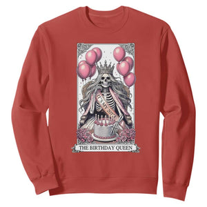 Funny 20th Birthday Queen Tarot Card Sweatshirt Gothic Skeleton Dark Humor Gift TS12 Red Print Your Wear