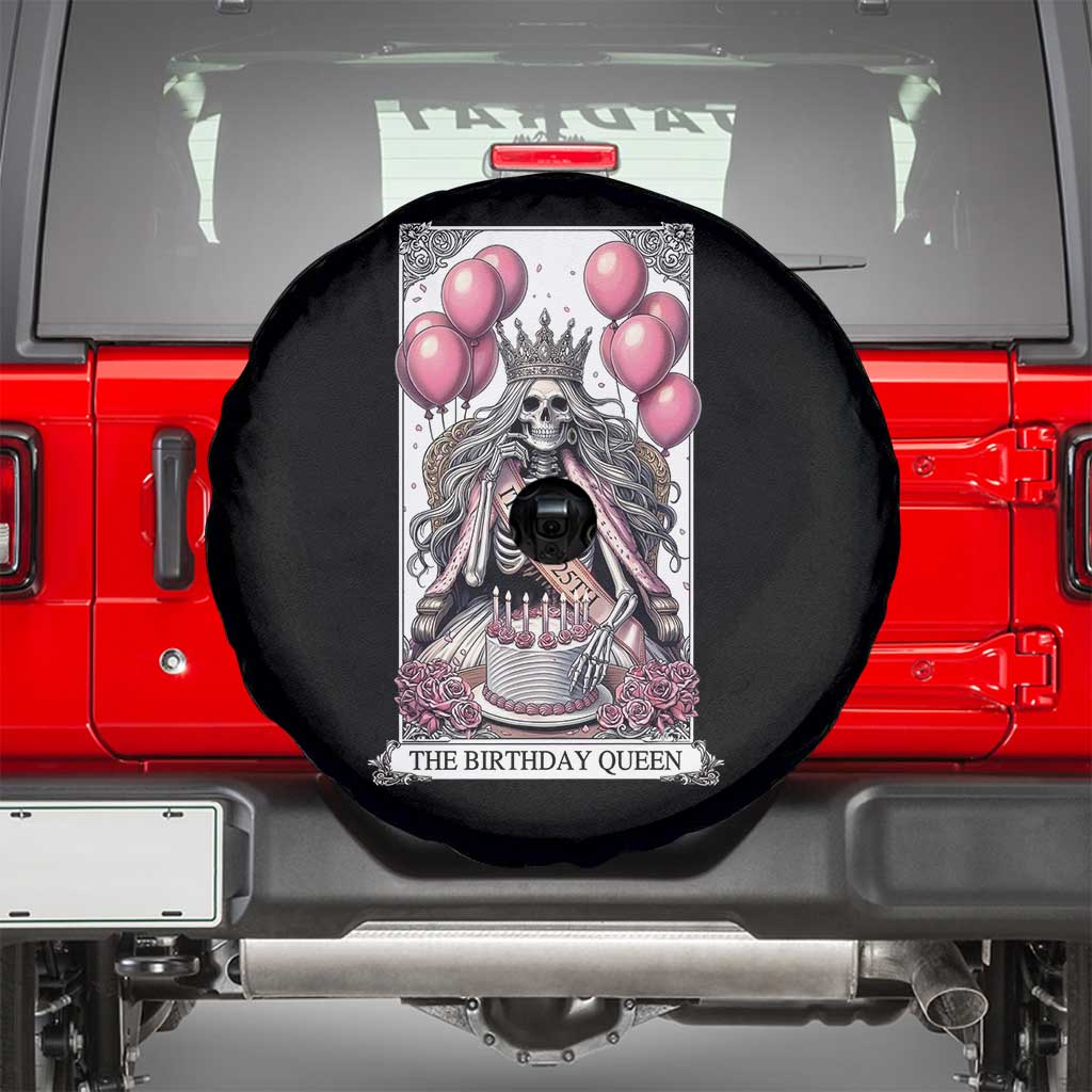 Funny 25th Birthday Queen Tarot Card Spare Tire Cover Gothic Skeleton Dark Humor Gift