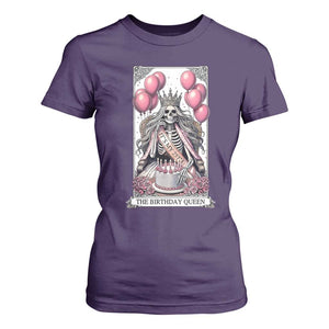 Funny 25th Birthday Queen Tarot Card T Shirt For Women Gothic Skeleton Dark Humor Gift TS12 Purple Print Your Wear