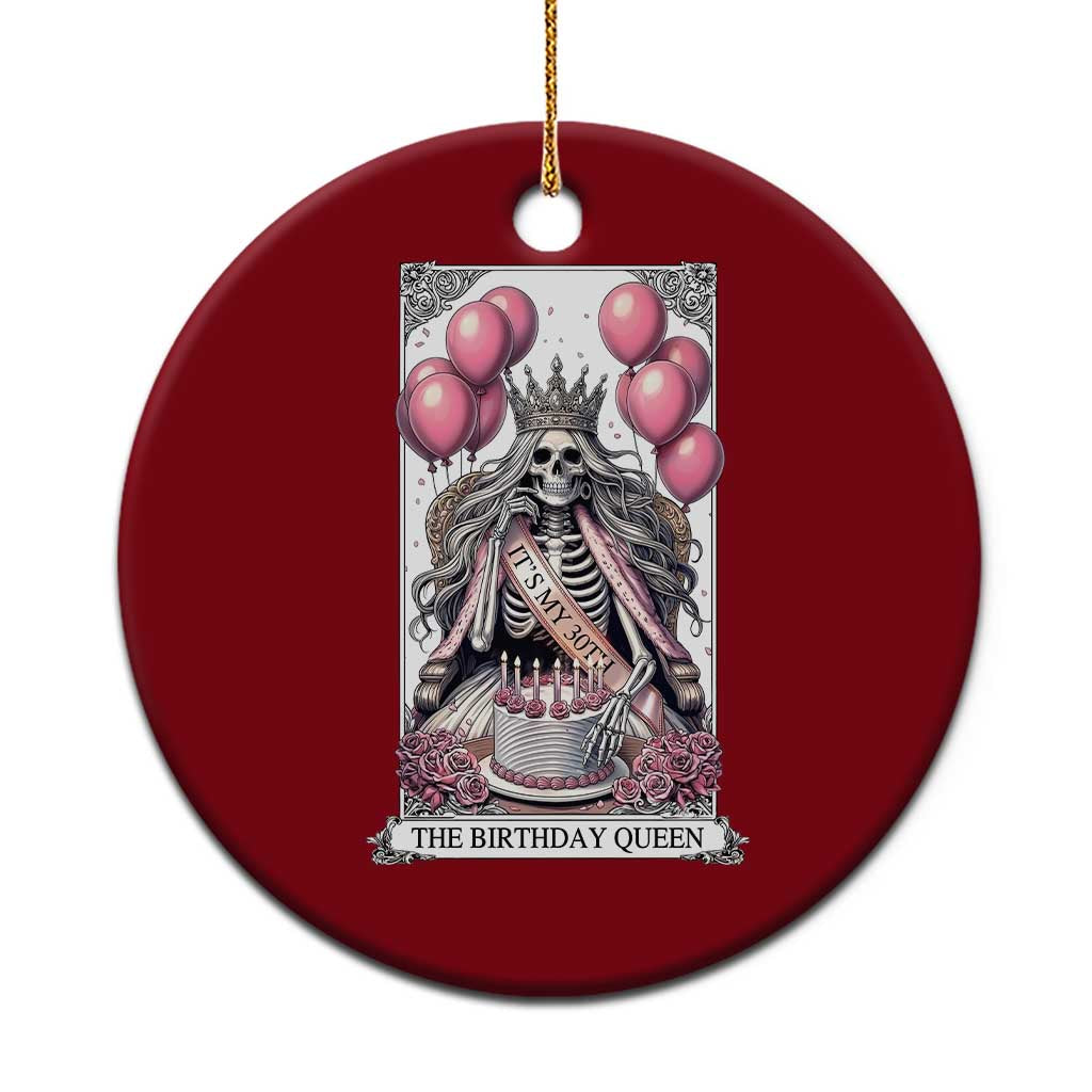 Funny 30th Birthday Queen Tarot Card Ceramic Ornament Gothic Skeleton Dark Humor Gift TS12 1pc Red Print Your Wear