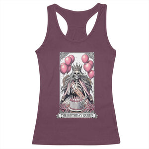 Funny 30th Birthday Queen Tarot Card Racerback Tank Top Gothic Skeleton Dark Humor Gift TS12 Maroon Print Your Wear