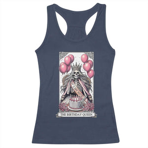 Funny 30th Birthday Queen Tarot Card Racerback Tank Top Gothic Skeleton Dark Humor Gift TS12 Navy Print Your Wear