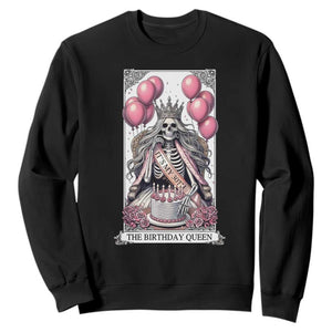 Funny 30th Birthday Queen Tarot Card Sweatshirt Gothic Skeleton Dark Humor Gift TS12 Black Print Your Wear