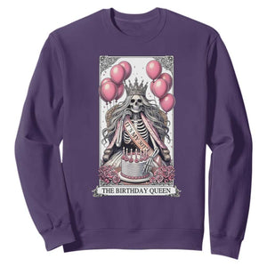 Funny 30th Birthday Queen Tarot Card Sweatshirt Gothic Skeleton Dark Humor Gift TS12 Purple Print Your Wear