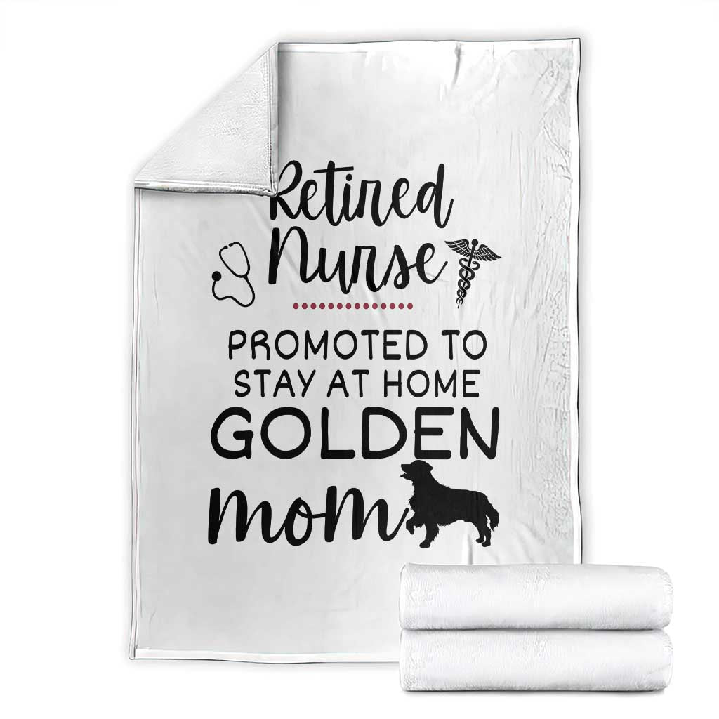 Funny Nurse Retirement Golden Mom Gift Throw Blanket Promoted To Stay At Home TS12 White Print Your Wear