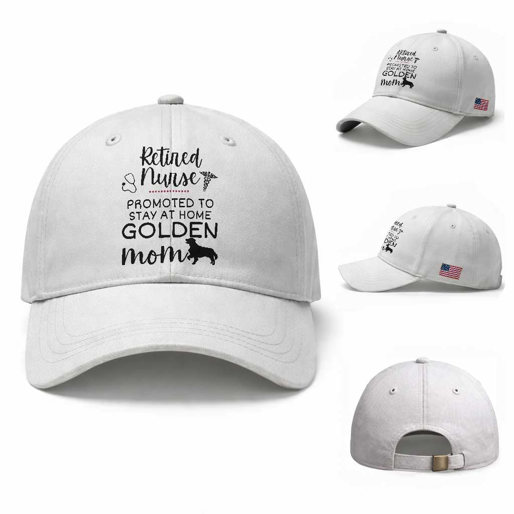 Funny Nurse Retirement Golden Mom Gift Baseball Cap Promoted To Stay At Home