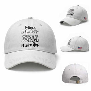 Funny Nurse Retirement Golden Mom Gift Baseball Cap Promoted To Stay At Home