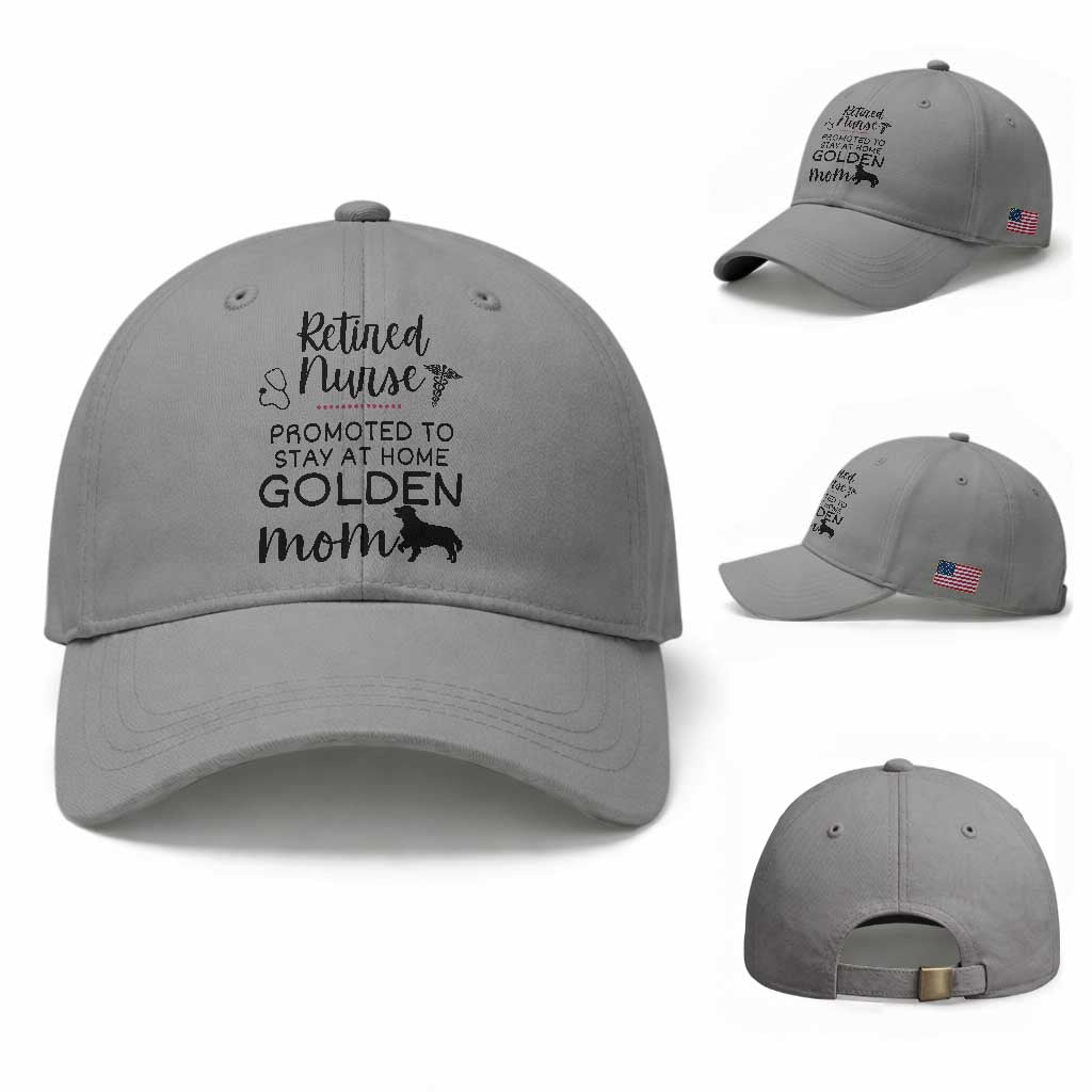 Funny Nurse Retirement Golden Mom Gift Baseball Cap Promoted To Stay At Home