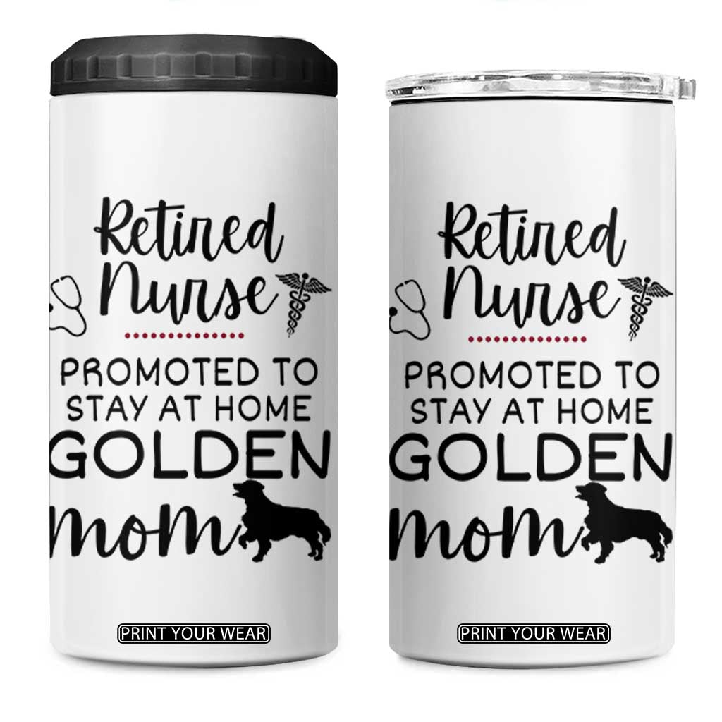 Funny Nurse Retirement Golden Mom Gift 4 in 1 Can Cooler Tumbler Promoted To Stay At Home TS12 One Size: 16 oz White Print Your Wear