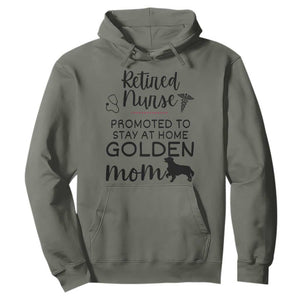 Funny Nurse Retirement Golden Mom Gift Hoodie Promoted To Stay At Home TS12 Military Green Print Your Wear