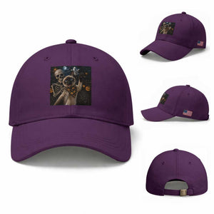 Funny Skeleton Selfie Siamese Cat Baseball Cap Halloween Spooky Cat Lover Gift