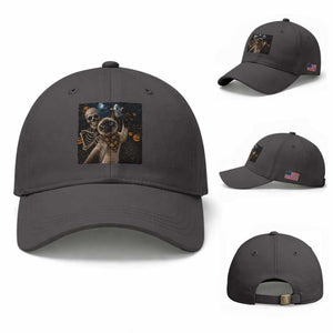 Funny Skeleton Selfie Siamese Cat Baseball Cap Halloween Spooky Cat Lover Gift