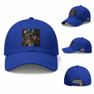 Funny Skeleton Selfie Siamese Cat Baseball Cap Halloween Spooky Cat Lover Gift