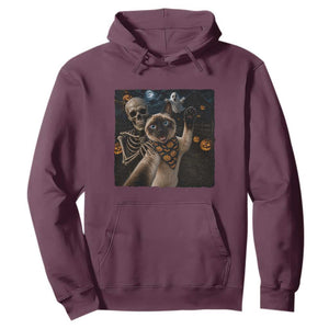 Funny Skeleton Selfie Siamese Cat Hoodie Halloween Spooky Cat Lover Gift TS12 Maroon Print Your Wear