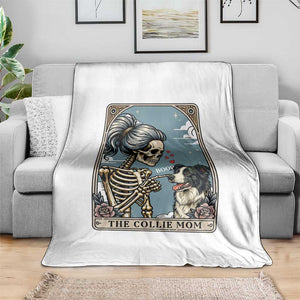 Border Collie Mom Skeleton Tarot Card Throw Blanket Boop Sheepdog Dog Lover Gift