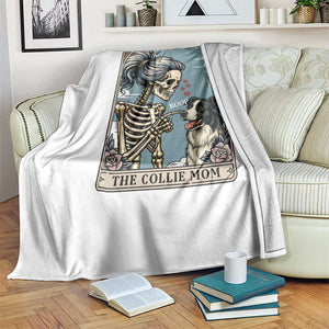 Border Collie Mom Skeleton Tarot Card Throw Blanket Boop Sheepdog Dog Lover Gift