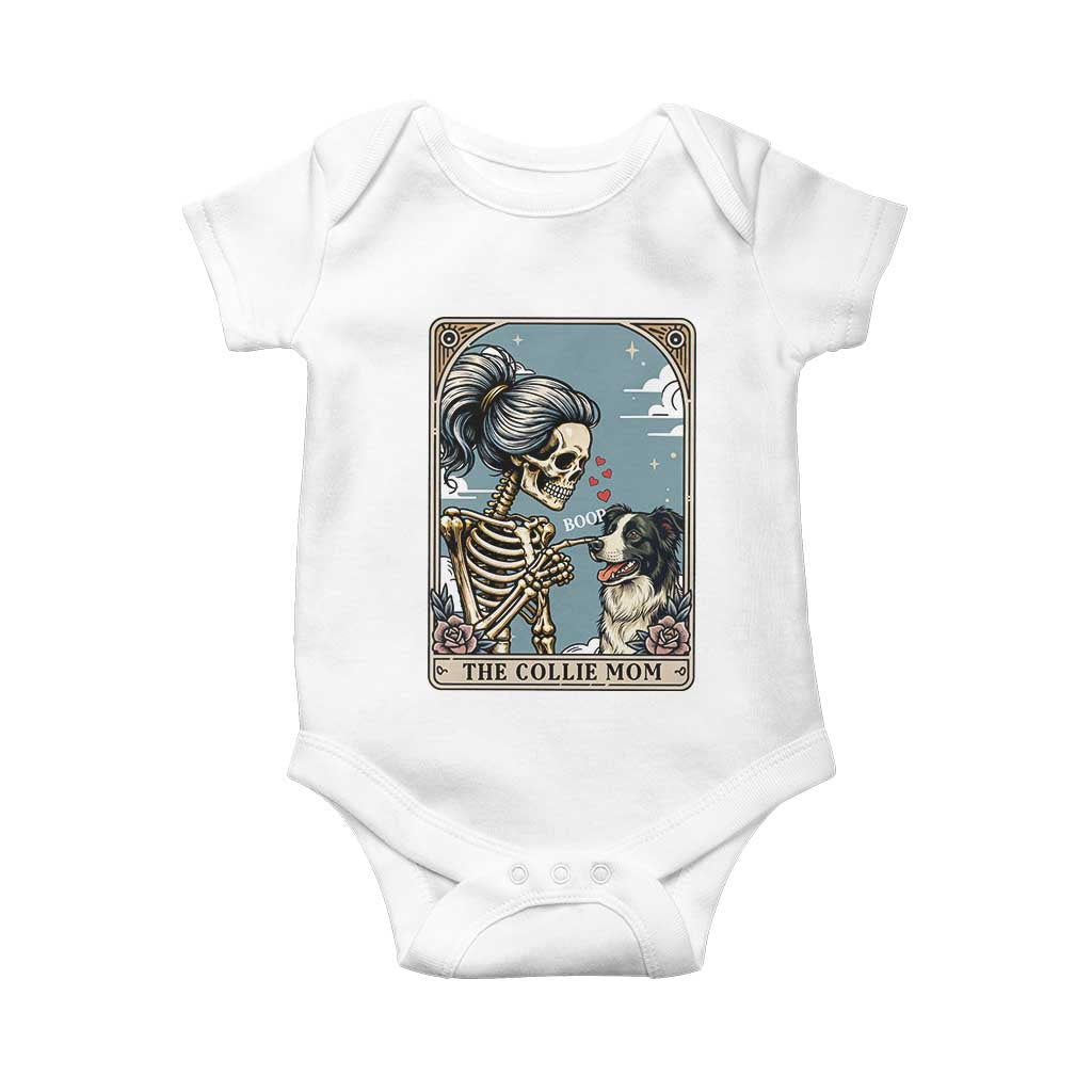 Border Collie Mom Skeleton Tarot Card Baby Onesie Boop Sheepdog Dog Lover Gift TS12 White Print Your Wear