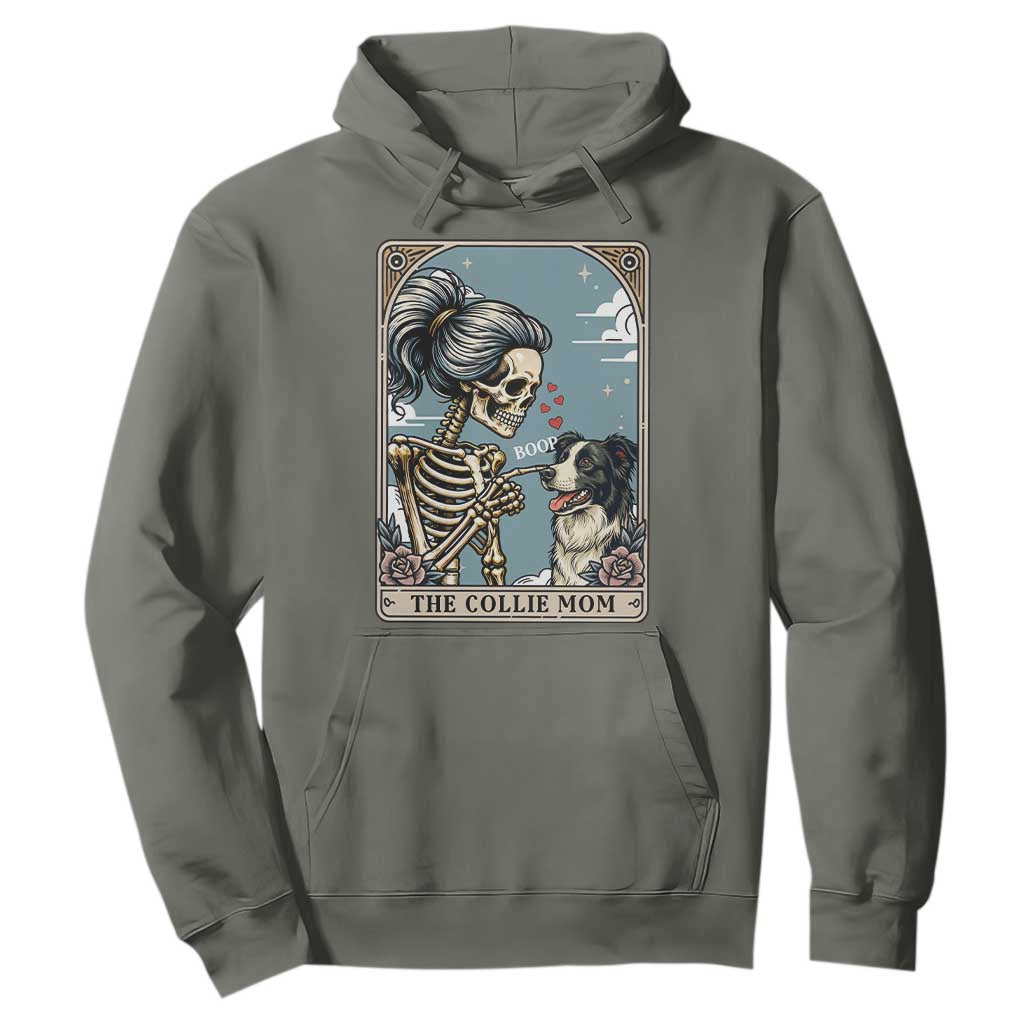 Border Collie Mom Skeleton Tarot Card Hoodie Boop Sheepdog Dog Lover Gift TS12 Military Green Print Your Wear