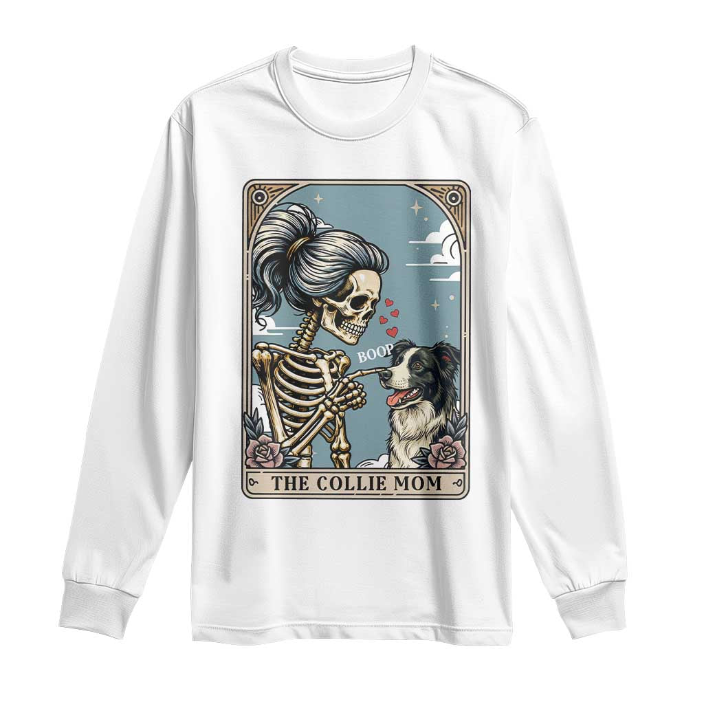 Border Collie Mom Skeleton Tarot Card Long Sleeve Shirt Boop Sheepdog Dog Lover Gift TS12 White Print Your Wear