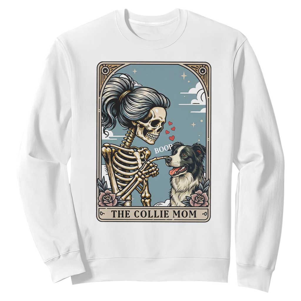 Border Collie Mom Skeleton Tarot Card Sweatshirt Boop Sheepdog Dog Lover Gift TS12 White Print Your Wear