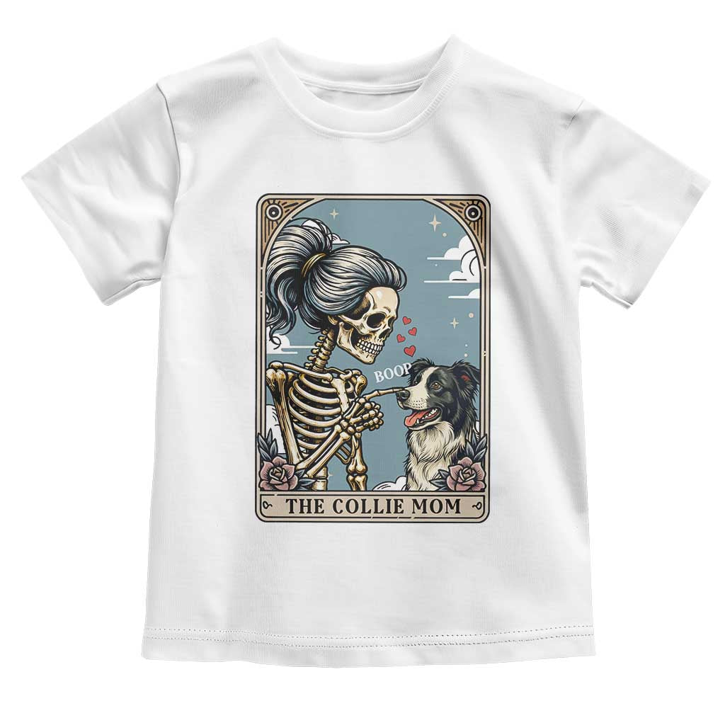 Border Collie Mom Skeleton Tarot Card Toddler T Shirt Boop Sheepdog Dog Lover Gift TS12 White Print Your Wear