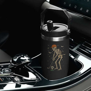 Halloween Skeleton Golfer Flip Straw Tumbler Funny Golf Lover Gift TS12 Print Your Wear