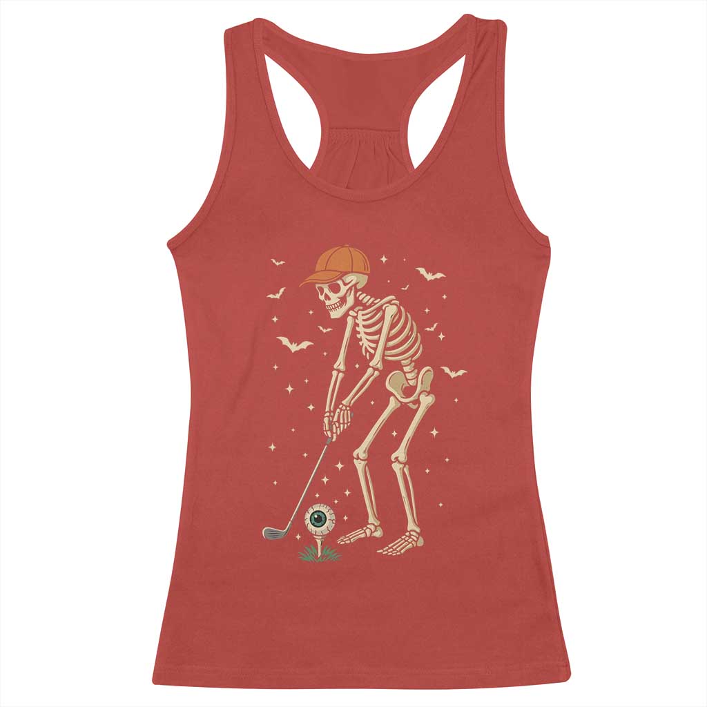 Halloween Skeleton Golfer Racerback Tank Top Funny Golf Lover Gift TS12 Red Print Your Wear