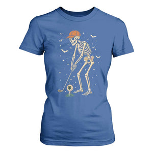 Halloween Skeleton Golfer T Shirt For Women Funny Golf Lover Gift TS12 Royal Blue Print Your Wear