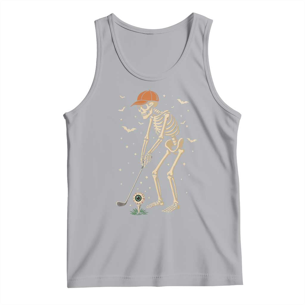 Halloween Skeleton Golfer Tank Top Funny Golf Lover Gift TS12 Athletic Heather Print Your Wear