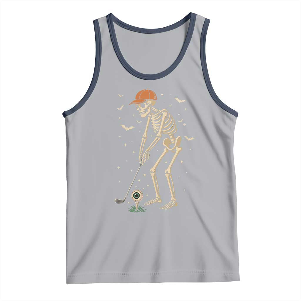 Halloween Skeleton Golfer Tank Top Funny Golf Lover Gift TS12 Athletic Heather Navy Print Your Wear