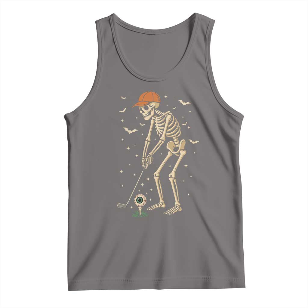 Halloween Skeleton Golfer Tank Top Funny Golf Lover Gift TS12 Deep Heather Print Your Wear