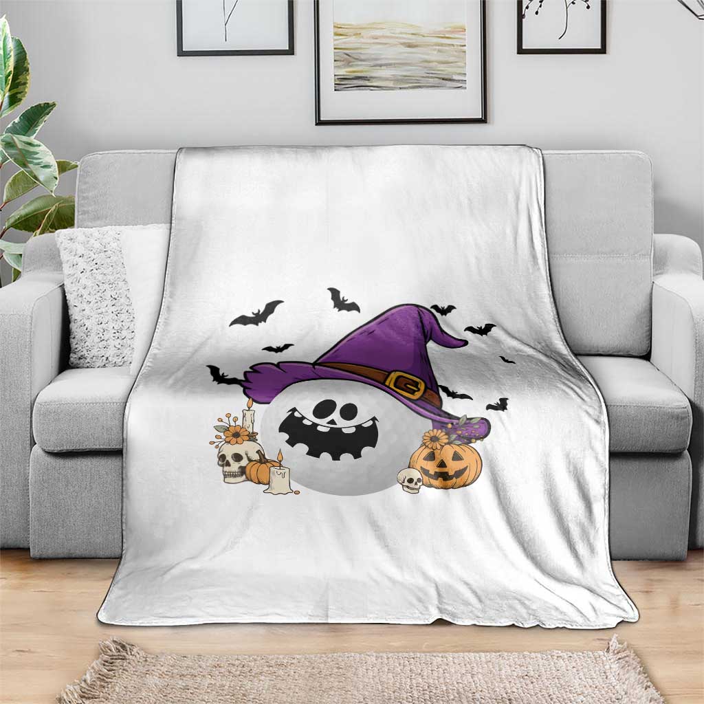 Halloween Golfer Gift Throw Blanket Creepy Golf Ball With Witch Hat TS12 Print Your Wear