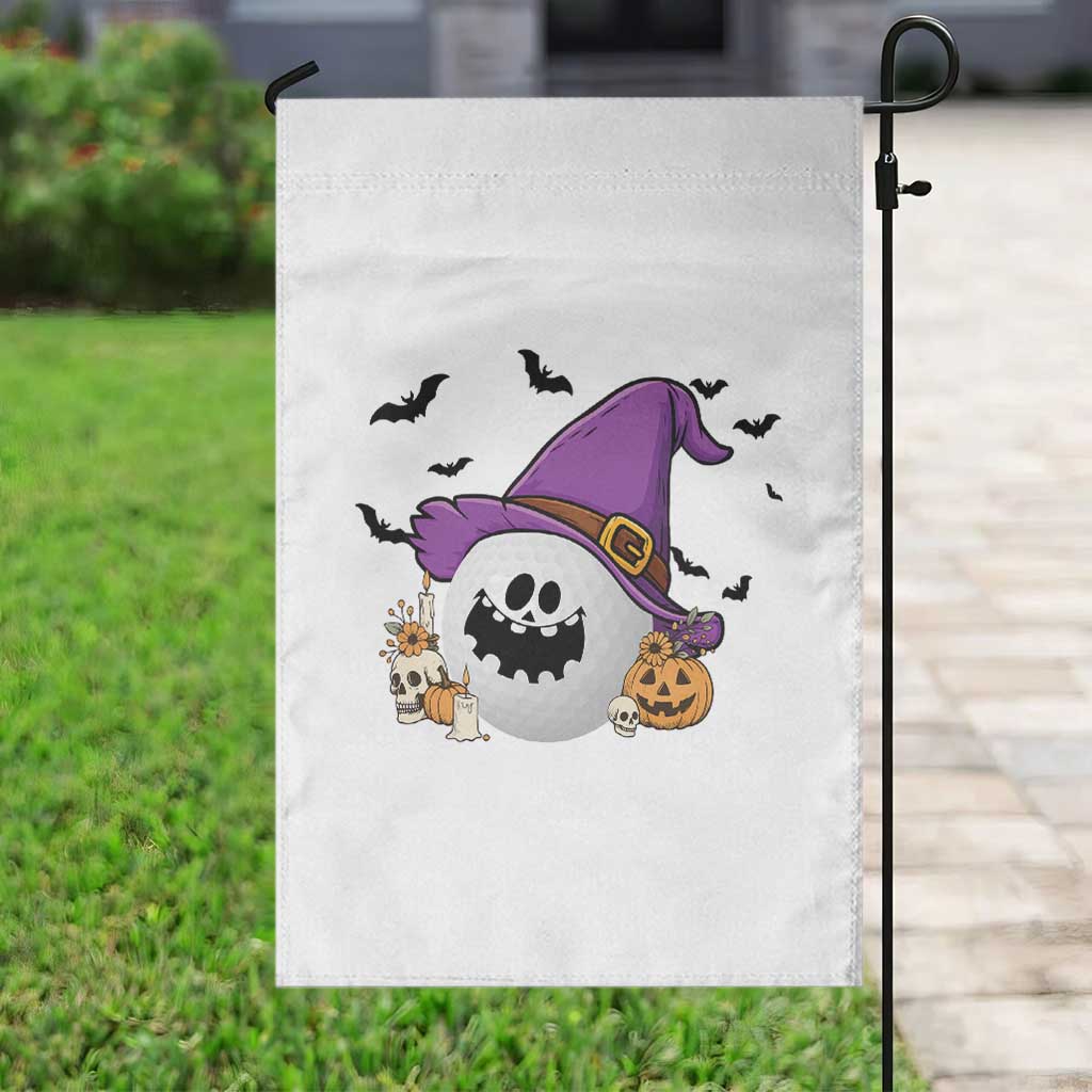 Halloween Golfer Gift Garden Flag Creepy Golf Ball With Witch Hat TS12 Print Your Wear