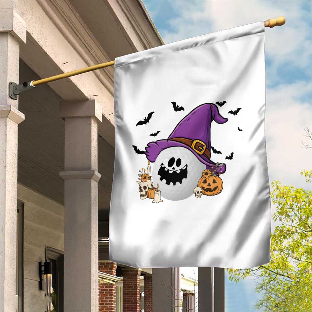 Halloween Golfer Gift Garden Flag Creepy Golf Ball With Witch Hat TS12 Print Your Wear