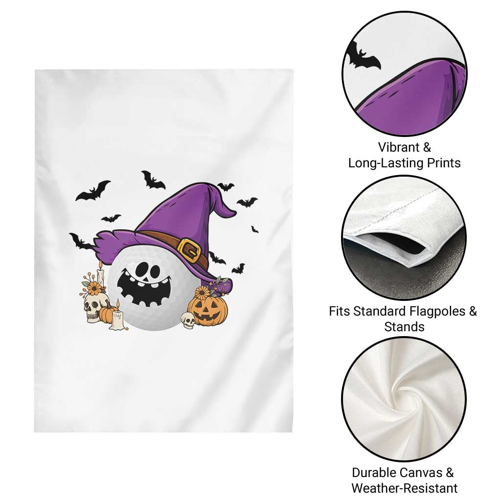 Halloween Golfer Gift Garden Flag Creepy Golf Ball With Witch Hat TS12 Print Your Wear