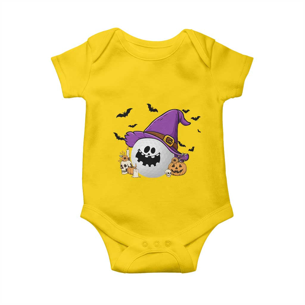 Halloween Golfer Gift Baby Onesie Creepy Golf Ball With Witch Hat TS12 Daisy Print Your Wear