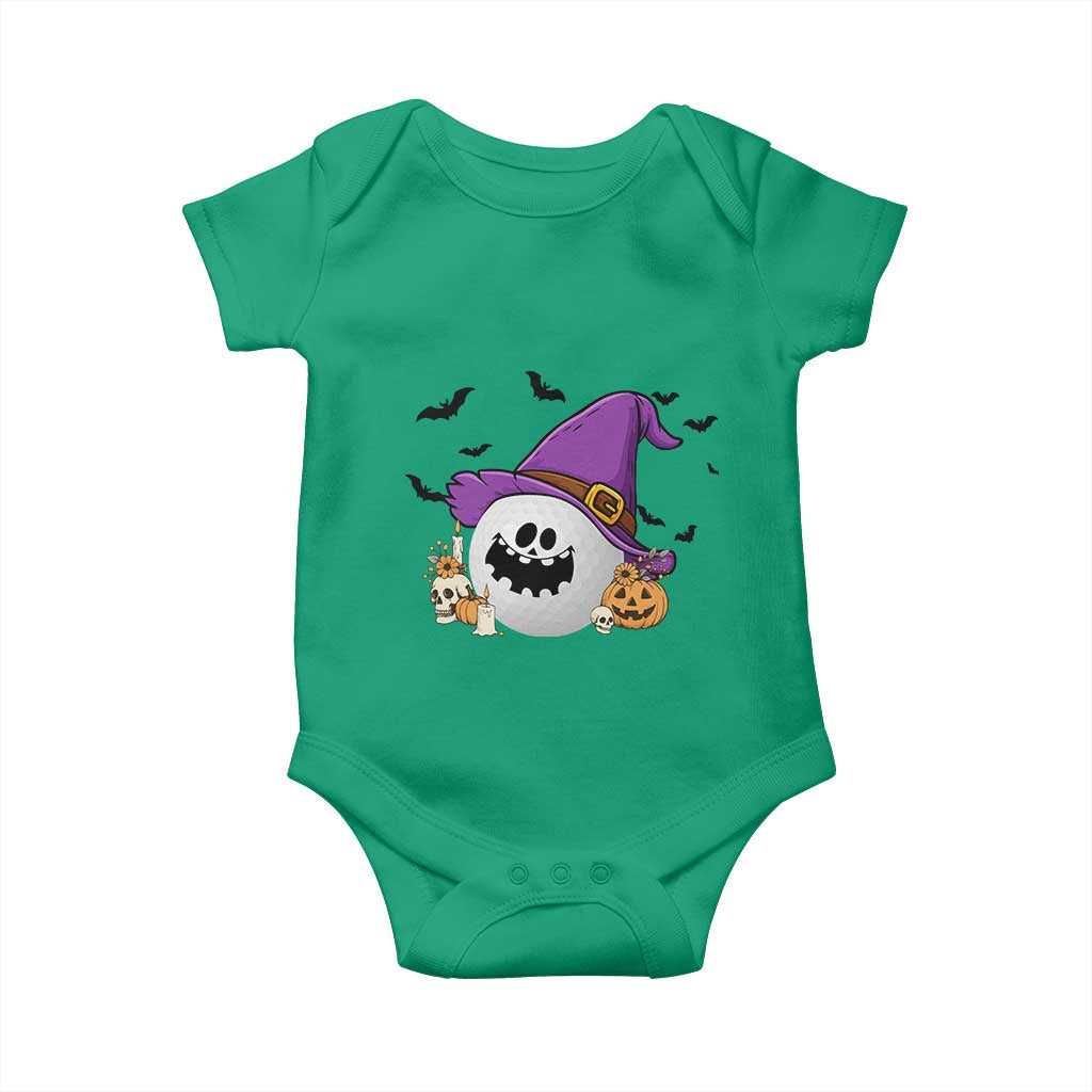 Halloween Golfer Gift Baby Onesie Creepy Golf Ball With Witch Hat TS12 Irish Green Print Your Wear