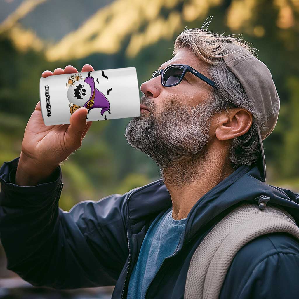 Halloween Golfer Gift 4 in 1 Can Cooler Tumbler Creepy Golf Ball With Witch Hat TS12 Print Your Wear