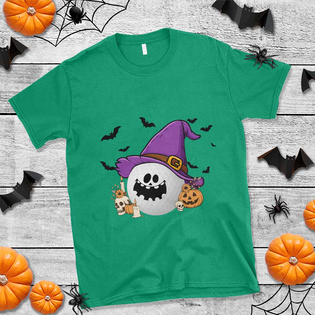 Halloween Golfer Gift T Shirt Creepy Golf Ball With Witch Hat TS12 Irish Green Print Your Wear