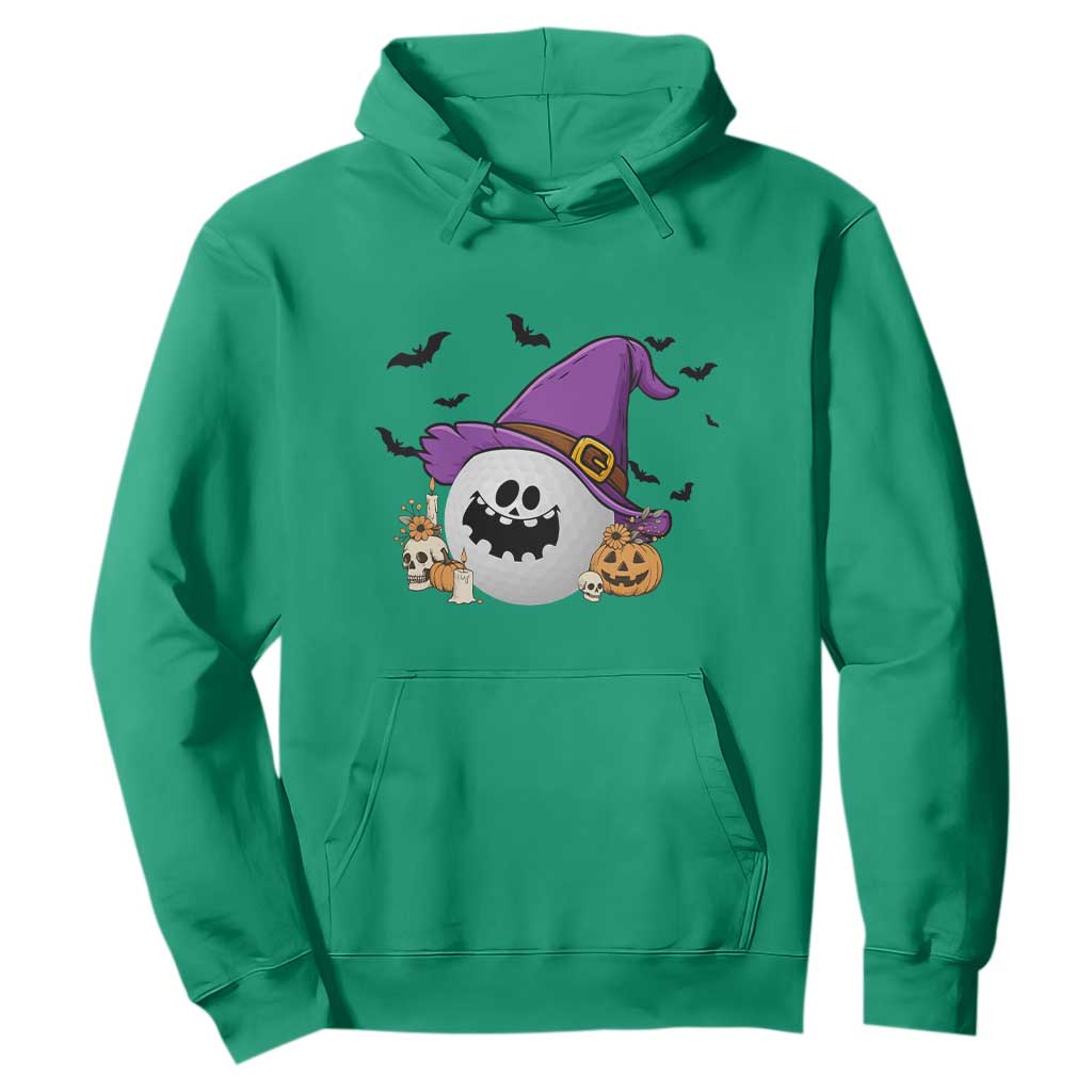 Halloween Golfer Gift Hoodie Creepy Golf Ball With Witch Hat TS12 Irish Green Print Your Wear