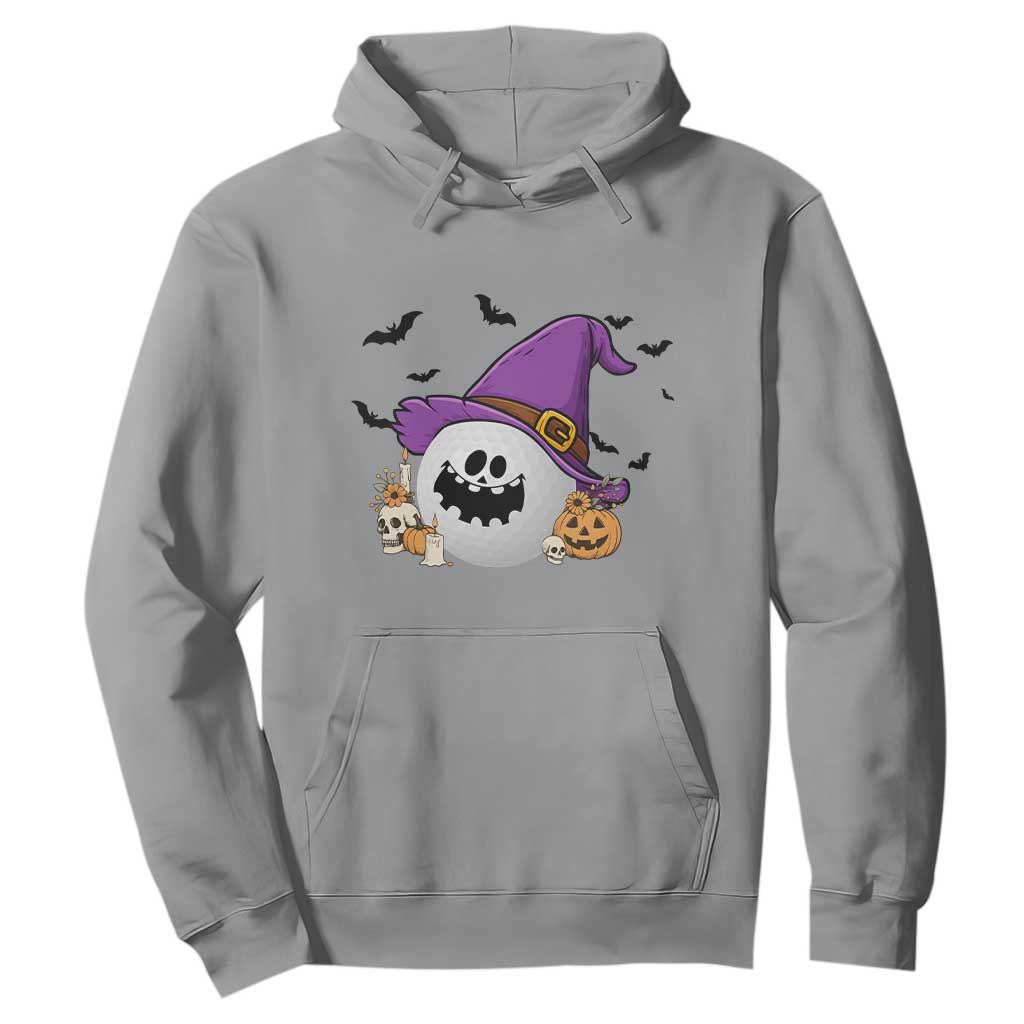 Halloween Golfer Gift Hoodie Creepy Golf Ball With Witch Hat TS12 Sport Gray Print Your Wear
