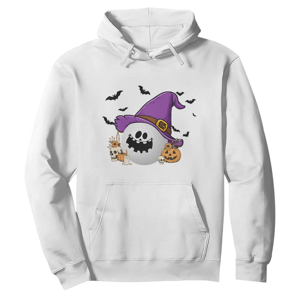 Halloween Golfer Gift Hoodie Creepy Golf Ball With Witch Hat TS12 White Print Your Wear