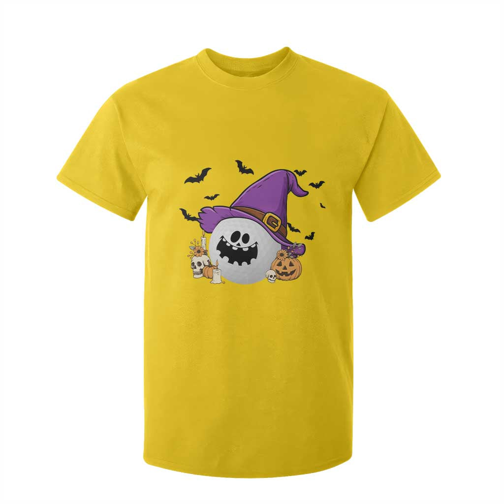 Halloween Golfer Gift T Shirt For Kid Creepy Golf Ball With Witch Hat TS12 Daisy Print Your Wear